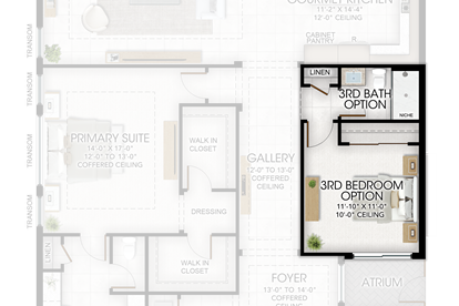3rd Bedroom and 3rd Bathroom in lieu of Den and Powder Room