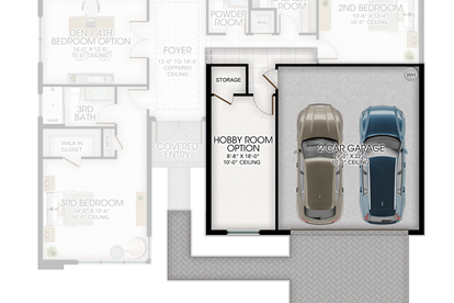 Hobby Room in lieu of 1 Car Garage