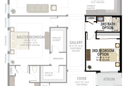 3rd Bedroom & 3rd Bathroom in lieu of Den & Powder Room