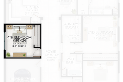 4th Bedroom in lieu of Den 